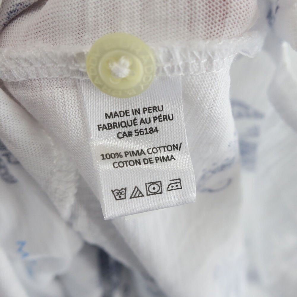 B Draddy Pima Cotton Golf Polo Shirt‎ Mens 2XL White Bandana Print - Picture 9 of 9